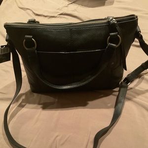 Frye black leather satchel handbag